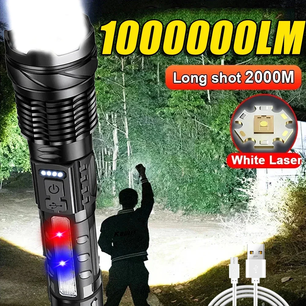 Outdoor Power Lights - Krachtige LED-zaklamp Oplaadbare campinglamp met zijlicht