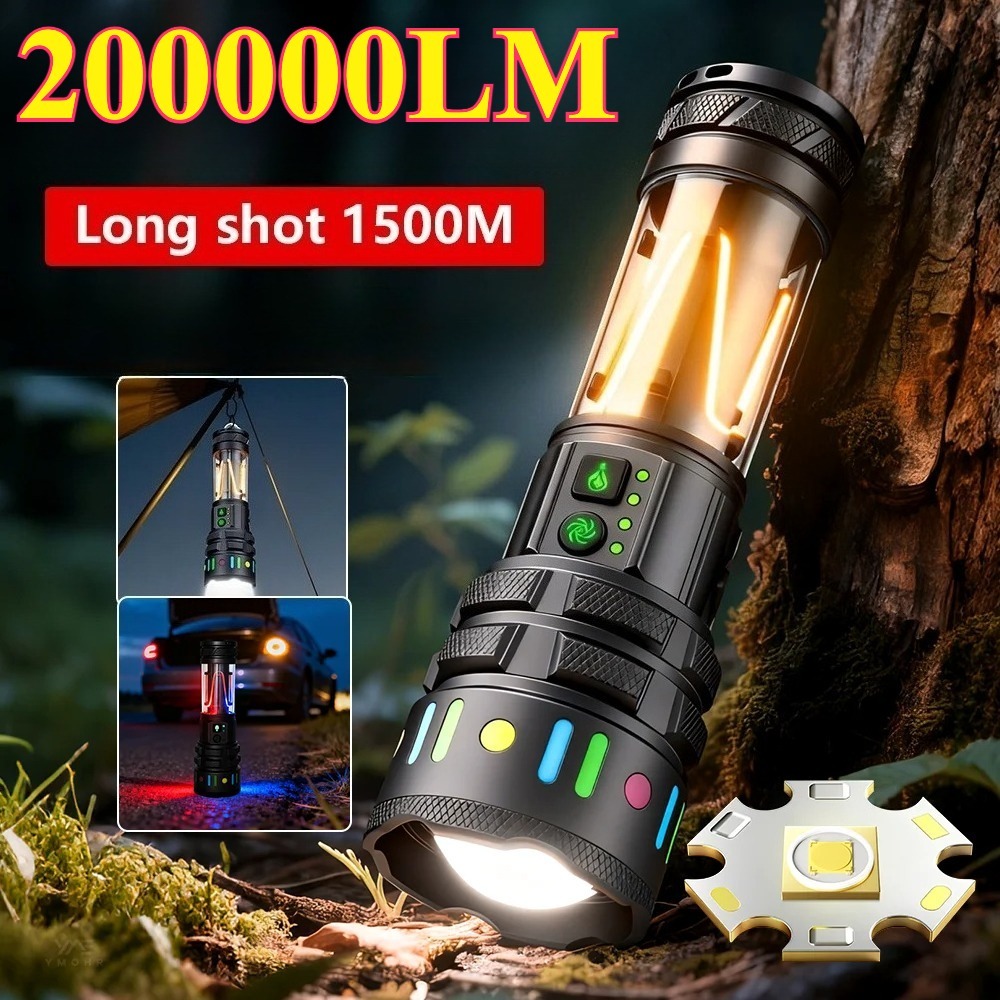 Outdoor Power Lights - Krachtige ultraheldere LED-zaklamp Type-C, snel oplaadbare