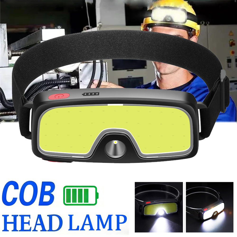 Outdoor Usb Power Bank - Krachtige COB-koplamp Type-c/USB Oplaadbare hoofdzaklamp Ingebouwde