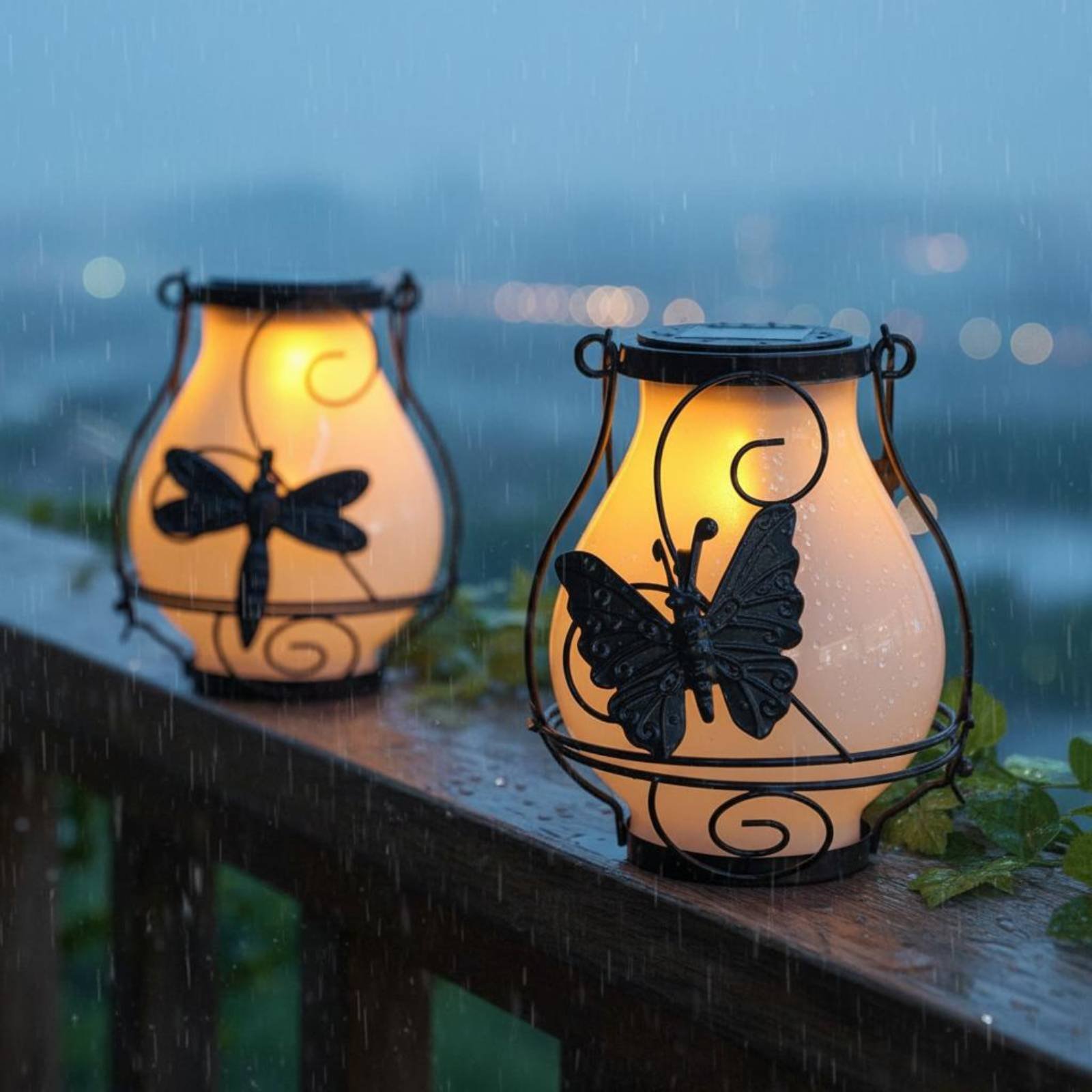 Outdoor Power Lights - Zonne-vlinderlantaarn Waterdichte vlinder-zonnelantaarn Decoratief tuinlicht Eenvoudig