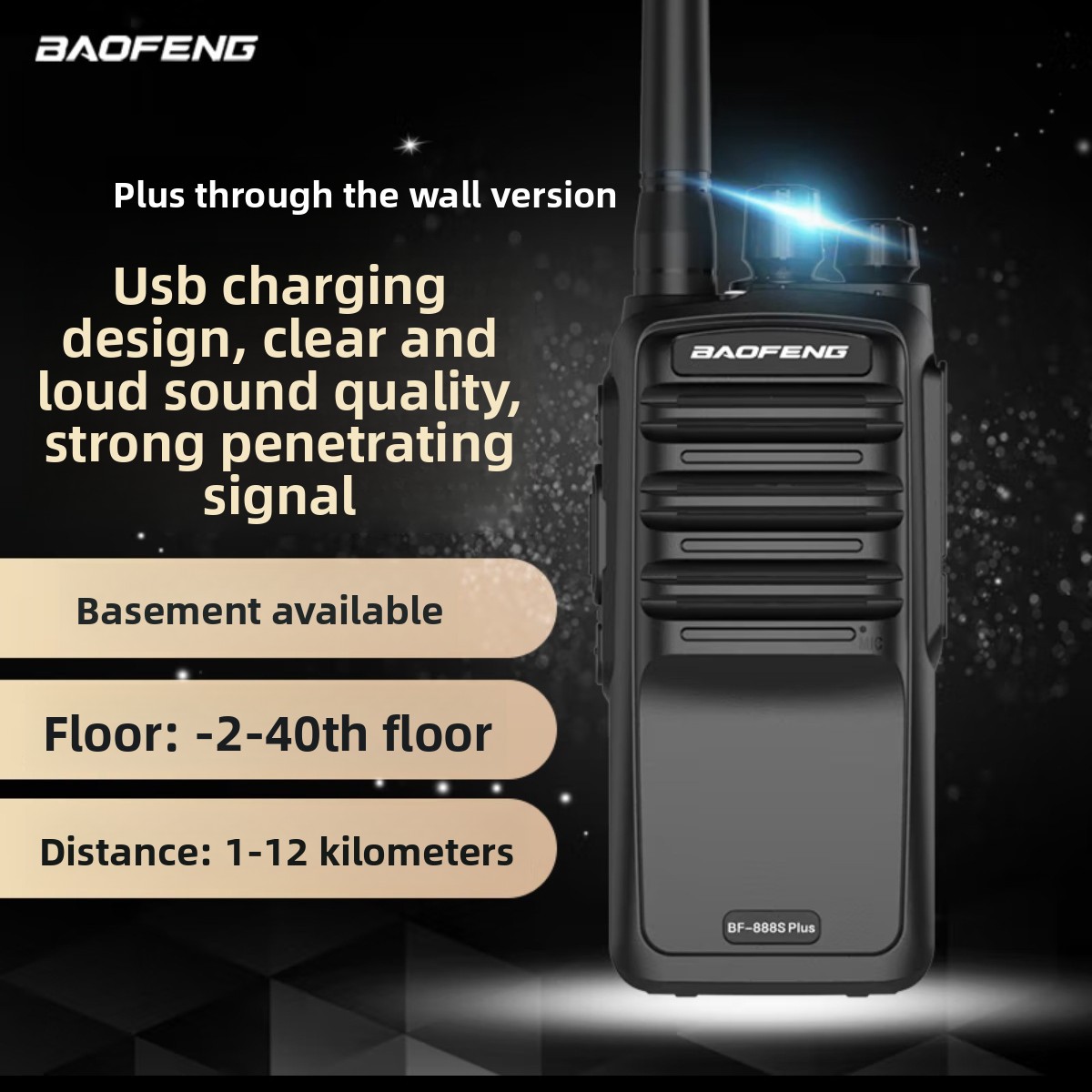 Outdoor Power Plus - Baofeng BF-888S Plus wanddoordringende walkie-talkie, krachtige