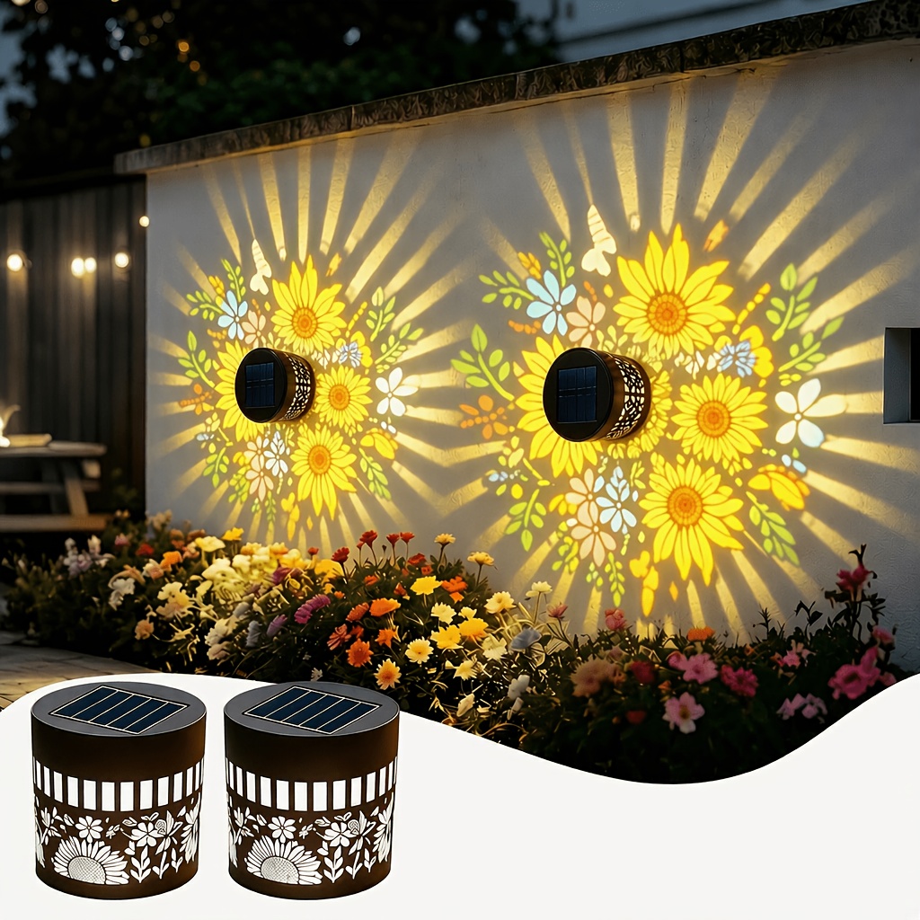 Outdoor Power Post - 2-pack zonne-energie-aangedreven tuinlampen, metalen zonne-energie-aangedreven buitenlampen