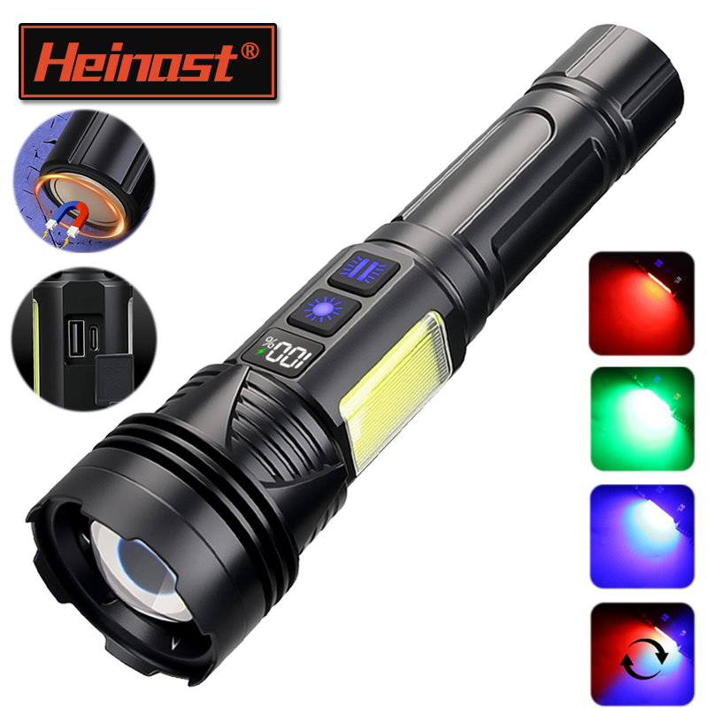 Outdoor Usb Power Bank - Krachtige LED-handzaklamp USB oplaadbare tactische zoomlamp