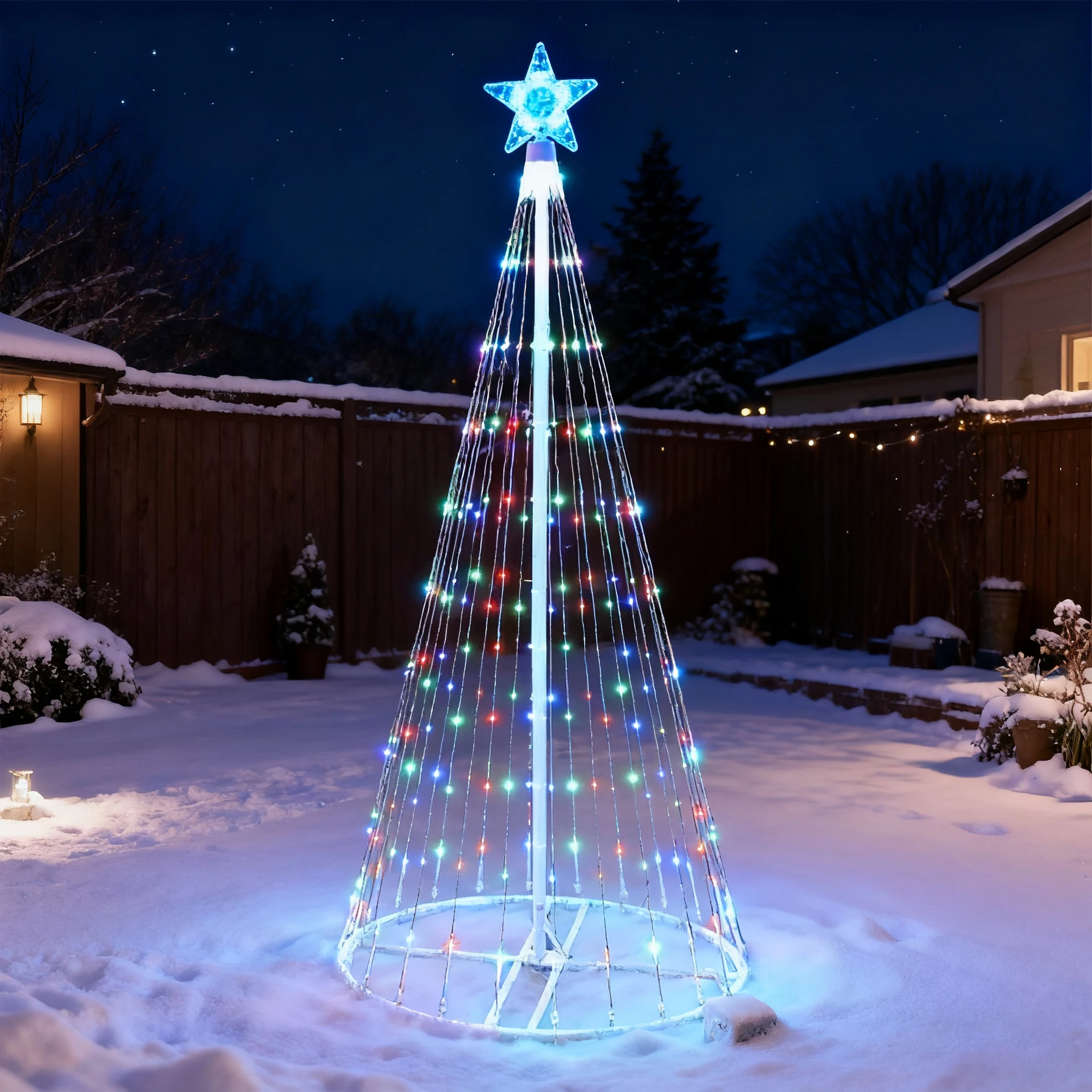 LED-waterval lichtslingers op  - Outdoor Power Post recensie en prijs