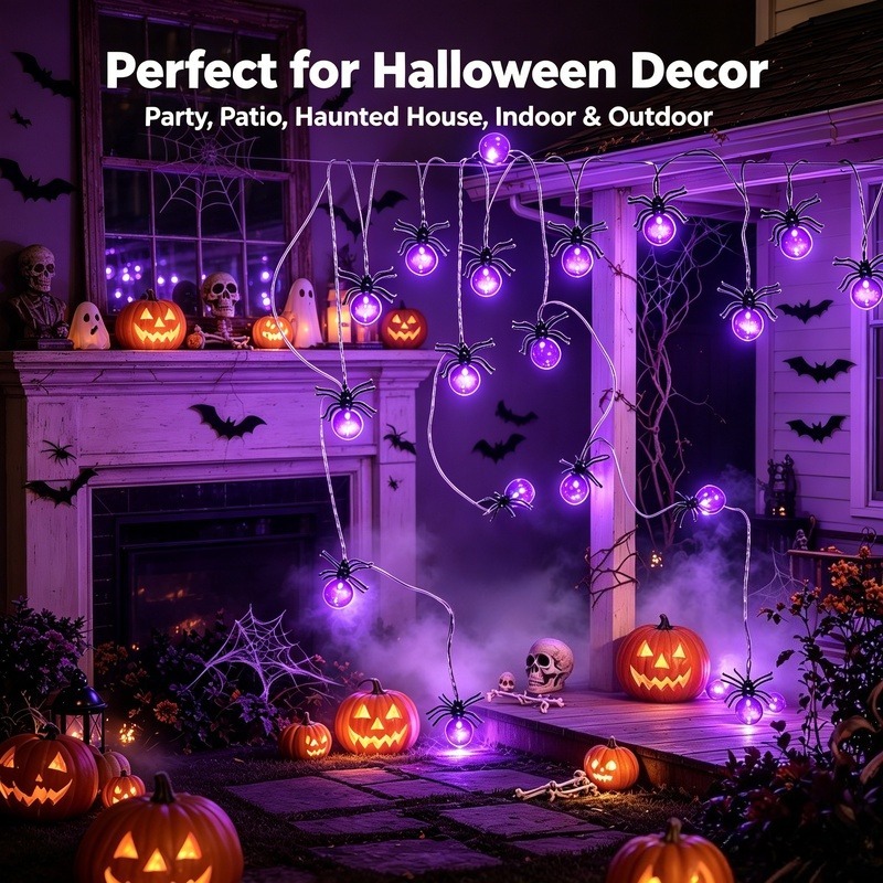 Op batterijen werkende Spider  - Outdoor Power Lights recensie en prijs