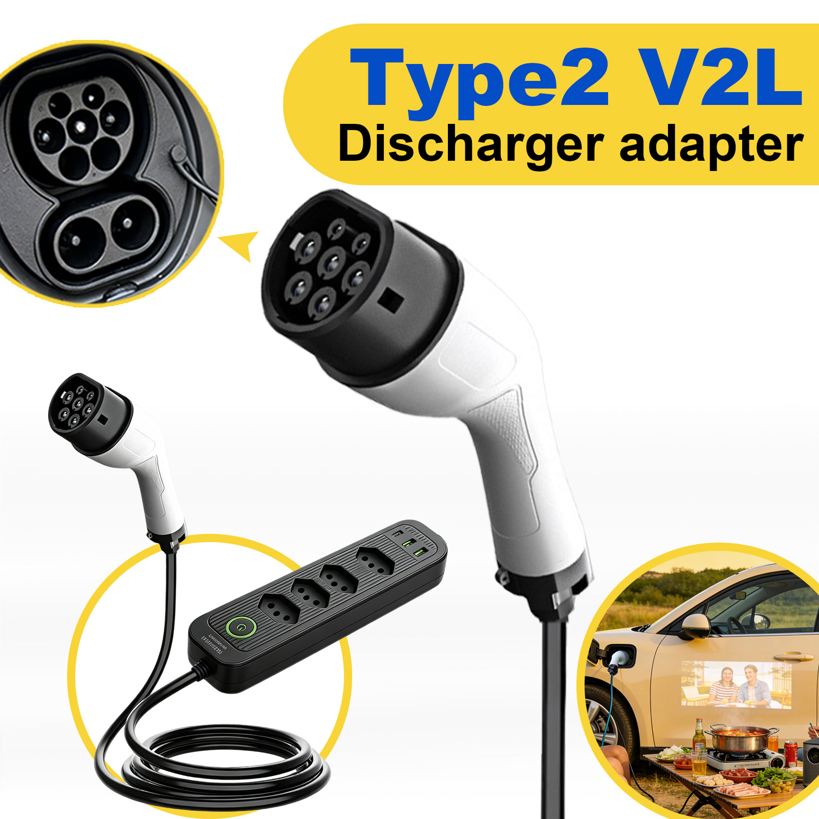 Type2 V2L-ontladingsadapter 16 - Outdoor Power Port recensie en prijs